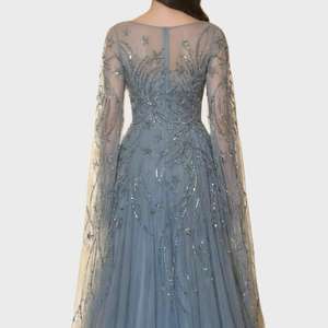 Robe de soirée sirène dos nu personnalisée OEM, faite à la main, ornée de perles, longue, pour commandes en gros – Vente directe usine - Product Image 2