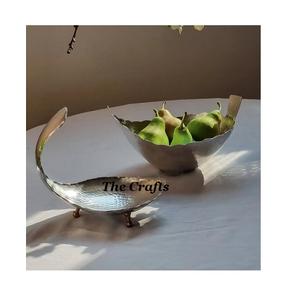 Juego de Dos Tazones para Frutas de Acero Inoxidable Pulido en Forma de Luna, de Alta Calidad, Diferentes Tamaños, con Base - Product Image 6