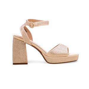 Sandalias de tacón dorado FN5946 Calzado de novia elegante - Product Image 4