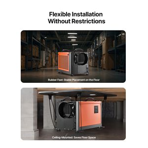 Deumidificatore Commerciale Automatico da 70 Pinte con Refrigerante R290, Portatile per Cantine, Seminterrati e Magazzini, con Spina USA per Camper - Product Image 5