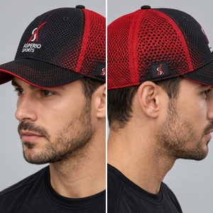 Gorra de malla personalizada ajustable tipo camionero, transpirable, con parte trasera de malla, material de poliéster, ligera, cómoda, para deportes casuales al aire libre - Product Image 5