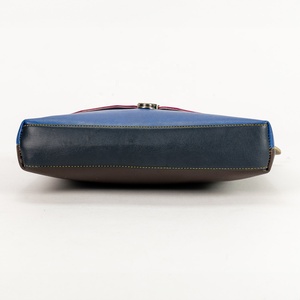 Bolso de mano de cuero genuino reciclado con estilo para mujer, bolso único multiuso de Color arcoíris, eslinga sostenible - Product Image 5