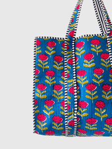 Sac fourre-tout en coton à motif floral avec broderie, design ouvert, pour le shopping toutes saisons, style bohème - Product Image 6