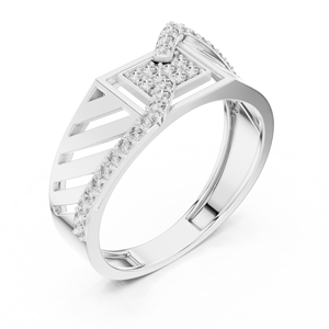 Anillo de Diamantes Cultivados en Laboratorio para Hombre DYNASTY WAVE, Oro Rosa de 18 Quilates con Baño de Rodio, Estilo Minimalista, para Boda, Compromiso, Regalo, Uso Diario - Product Image 5