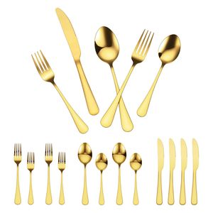 Set di posate da 100 pezzi rifinite a specchio in oro, - Product Image 1