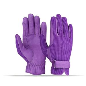 Guantes de equitación de piel sintética morados para mujer 2026 con cierre de hebilla, guantes de agarre de color sólido para uso ecuestre 2026 - Product Image 1
