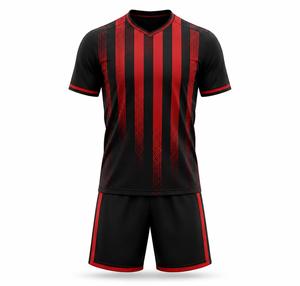 Ensemble de football pour hommes, col en V, manches courtes, respirant, anti-transpiration, polyester sublimé, coupe athlétique, toutes saisons, personnalisable - Product Image 1