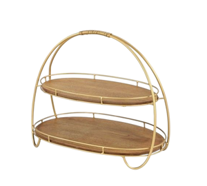 Soporte de Pastel de Metal de 2 Niveles, Plateado, Estilo Árabe, con Base Sólida, Diseño Ecológico, Hecho a Mano, Decoración de Mesa para Fiestas - Product Image 6