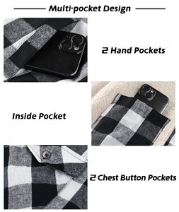 Chemise à carreaux à capuche de haute qualité, chemises en flanelle à carreaux à manches longues avec capuche, veste à capuche en coton doublée de polaire à carreaux pour homme - Product Image 5