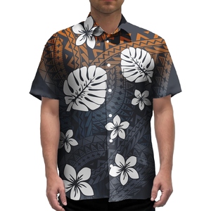 Chemises personnalisées anti-rides 100 % polyester tricotées par sublimation, motif floral vintage, tenue de plage pour homme, vêtements décontractés - Product Image 2
