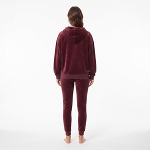 Women's Oversized <b>Velvet</b> <b>Tracksuit</b> Full Zip Sweatshirt Slim Leg Pants Elastic Waist Solid Winter Casual Two Piece Set - Product Image 2