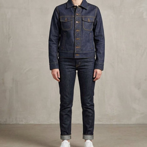 Chemise en jean décontractée pour homme, coupe classique, fermeture éclair, écologique, respirante, style vintage, séchage rapide, en coton plissé, veste streetwear - Product Image 1