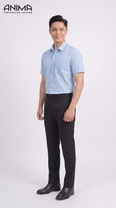 Camisa de Bambú Azul Cielo para Hombre ANIMA, Transpirable, Estilo Casual de Negocios - Product Image 2