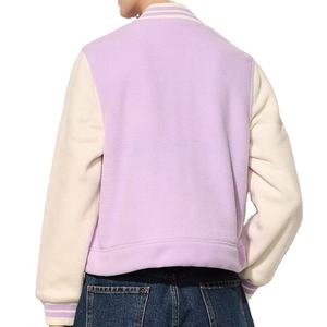 Veste universitaire courte pour femmes grande taille en gros avec broderie, col montant, motif tricoté, décontractée, hiver, haute qualité - Product Image 5