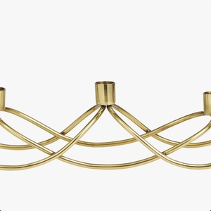 Support de bougies en laiton moderne en forme de vague, chandelier multiple sculptural, centre de table décoratif pour salle à manger, vente en gros - Product Image 3