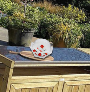 Export Quality 6 Piece <b>White</b> Marbal <b>Coaster</b> Set Stone <b>White</b> & red - Product Image 3