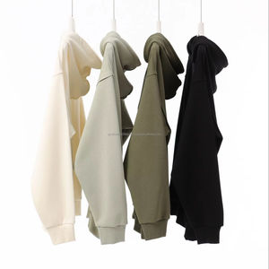 Sudadera con capucha de mezcla de algodón 380GSM para hombre con logotipo personalizado, Jersey XL suelto de felpa francesa con capucha y bolsillos laterales, sudaderas con capucha para hombre - Product Image 1