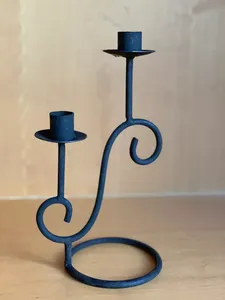 Antique Black Iron <b>Candle</b> Holder New Design Metal <b>Candle</b> Stick Stand Home Christmas Decoration - Product Image 3