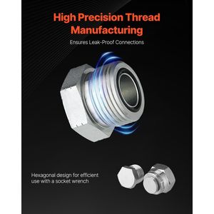 Kit di 64 Pezzi di Raccordi Idraulici DIN per Uso Industriale, Tappi e Accessori per Tubi, Set di 64 Utensili Idraulici - Product Image 3