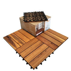 DIY Modern Dual Lock Interlocking Anti-Slip Waterproof Fireproof Water Resistant Square Wood <b>Decking</b> Tile 30x30cm Outdoor Patio - Product Image 1