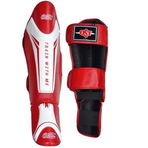 Protège-tibia en cuir personnalisé Coussinets de cou-de-pied Boxe Muay Thai MMA Protecteur de jambe pour entraînement au combat Chauffe-pieds - Product Image 1