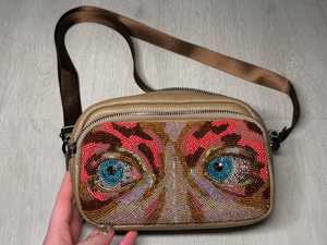 กระเป๋าสะพายหนังปักลายตาประดับลูกปัด - Product Image 3