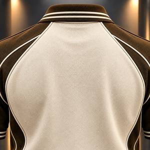 Camiseta de Manga Corta para Hombre, Bordada, Transpirable, Corte Regular, Diseño Deportivo, Color Sólido, Tejido de Punto, 100% Algodón de Alta Calidad - Product Image 5