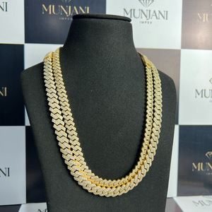 Chaîne cubaine en or massif 18 carats plaqué or, diamants ronds taille brillant, moissanite VVS certifiée IGI, style hip-hop, bijoux unisexe - Product Image 4