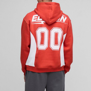 Sweat-shirts pour hommes, couleur rouge, 100% coton molletonné, écologiques, pour l'entraînement, décontractés, pour l'hiver, avec logo personnalisé - Product Image 2