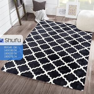 Shufu Premium Anti-Allergie Doux Non-Tissé Tapis Antidérapant Haute Densité Style Moderne Flanelle Lavable En Machine Motif Abstrait - Product Image 1