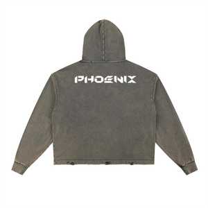 Sweat à capuche oversize bleu clair pour homme en coton molletonné avec logo imprimé sur le devant, style streetwear décontracté pour l'automne - Product Image 4
