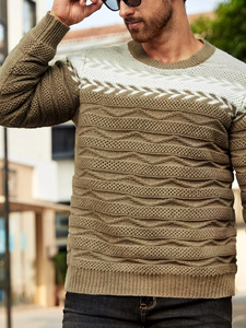 เสื้อพูลโอเวอร์ผู้ชายแขนยาวสีสันสดใสสไตล์ลำลองสำหรับฤดูใบไม้ร่วงและฤดูหนาว ขายดีประจำปี 2023 - Product Image 2