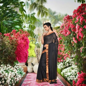 Sari de Algodón Mal de Verano, Vestido Tejido Ecológico para Niñas y Mujeres, Bodas y Ocasiones Especiales - Product Image 1