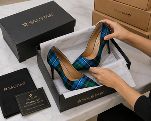 Escarpins à talons hauts élégants pour femmes, motif tartan écossais personnalisé, chaussures de mariage sur mesure, fournisseur en gros - Product Image 6
