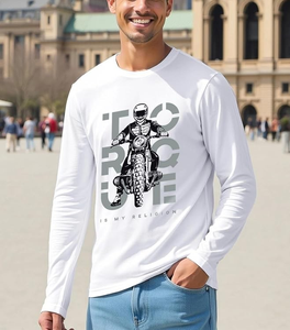 T-shirt à manches longues col rond 100 % coton respirant 180 GSM de haute qualité avec logo personnalisé, fabriqué par OEM, très demandé pour hommes - Product Image 1