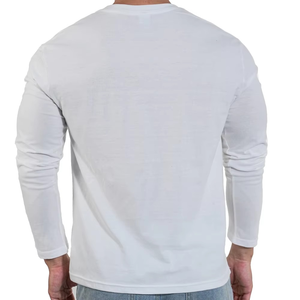 Camisetas de algodón para hombre con cuello redondo, manga larga, informales, que absorben la humedad, de peso pesado, clásicas, de ajuste holgado para hombre - Product Image 3