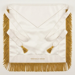 Custom Embroidered Masonic <b>Apron</b> with Gold Fringe & Eagle Emblem – Classical Ceremonial Freemason Regalia Fabric Accessory - Product Image 6
