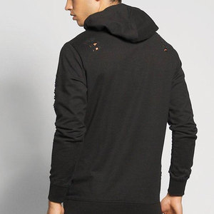 Sweat à capuche tendance hiver 100% coton uni effet vieilli avec logo personnalisable impression numérique séchage rapide respirant - Product Image 4