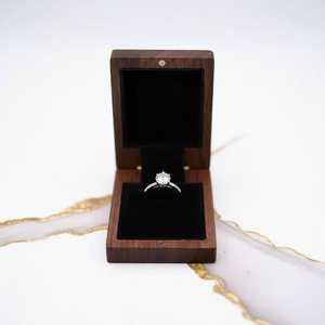 Wooden Polished Jewelry Box Rectangular Shape with <b>Magnetic</b> Closure Modern Luxury Design for <b>Ring</b> Storage - Product Image 1
