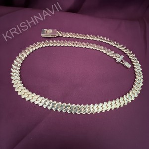Élégante Chaîne Miami Cuban Link en Or Blanc 10MM avec Moissanite VVS Taille Brillant Certifiée IGI, Collier Hip Hop de Luxe Sertie de Pierres, Bijoux - Product Image 5