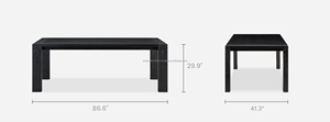 Juego de Mesa de Comedor Rectangular Moderno de Madera Negra Resistente para el Hogar, Apartamento, Casa de Campo, Villa, Hotel y Parque, Muebles para Comedores - Product Image 6