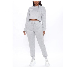 Conjunto de 2 piezas Unisex de alta calidad, conjunto de chándal personalizado, Sudadera corta de lana de alta calidad, última moda - Product Image 6