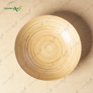 Bol à salade en bambou tressé fait main, design classique, vaisselle jetable écologique pour la maison et la cuisine - Product Image 2