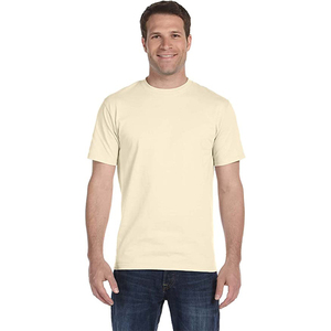 T-shirt en coton uni à col en V pour homme, coupe classique, décontracté, manches courtes, jersey tricoté - Product Image 2