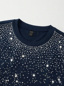 เสื้อยืดโอเวอร์ไซส์ปักลายดาวเต็มตัว แบบสั่งทำพิเศษ เนื้อผ้าหนา 100% คอตตอน ทรงไหล่ตก สไตล์สตรีทแวร์สุดหรู สำหรับผู้ชาย จากซัพพลายเออร์ - Product Image 5