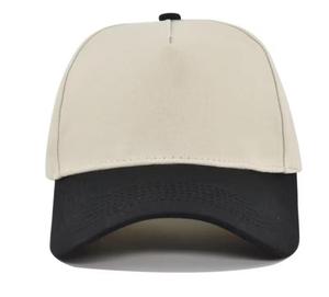Unisex Cotton Breathable Baseball Cap Beige <b>Black</b> Brim Adjustable Four Seasons Outdoor Casual Adult - Product Image 2