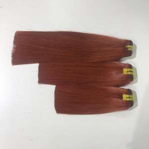 Extensiones de cabello virgen vietnamita 100% de gran calidad, hueso recto, Super doble dibujado, Color naranja oscuro, precio competitivo - Product Image 4