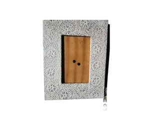 กรอบรูปโลหะทรงสี่เหลี่ยมผืนผ้า สีฟ้าเทา ลายเส้นเรืองแสง - Product Image 6