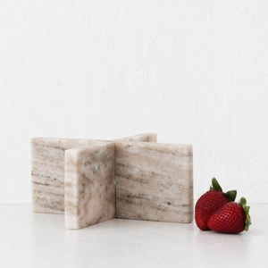 Modern Interlocking Marble Cross Trivet Heat Resistant Natural Stone Hot Pot Stand <b>Table</b> <b>Protector</b> HOT SELLING NEW TORONTO STONE - Product Image 1