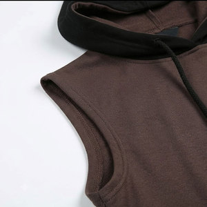 Modern Winter <b>Men's</b> <b>Sleeveless</b> Hoodie 100% Cotton Fleece Fabric Lightweight Design Quick Dry Breathable for Daily Activities - Product Image 5